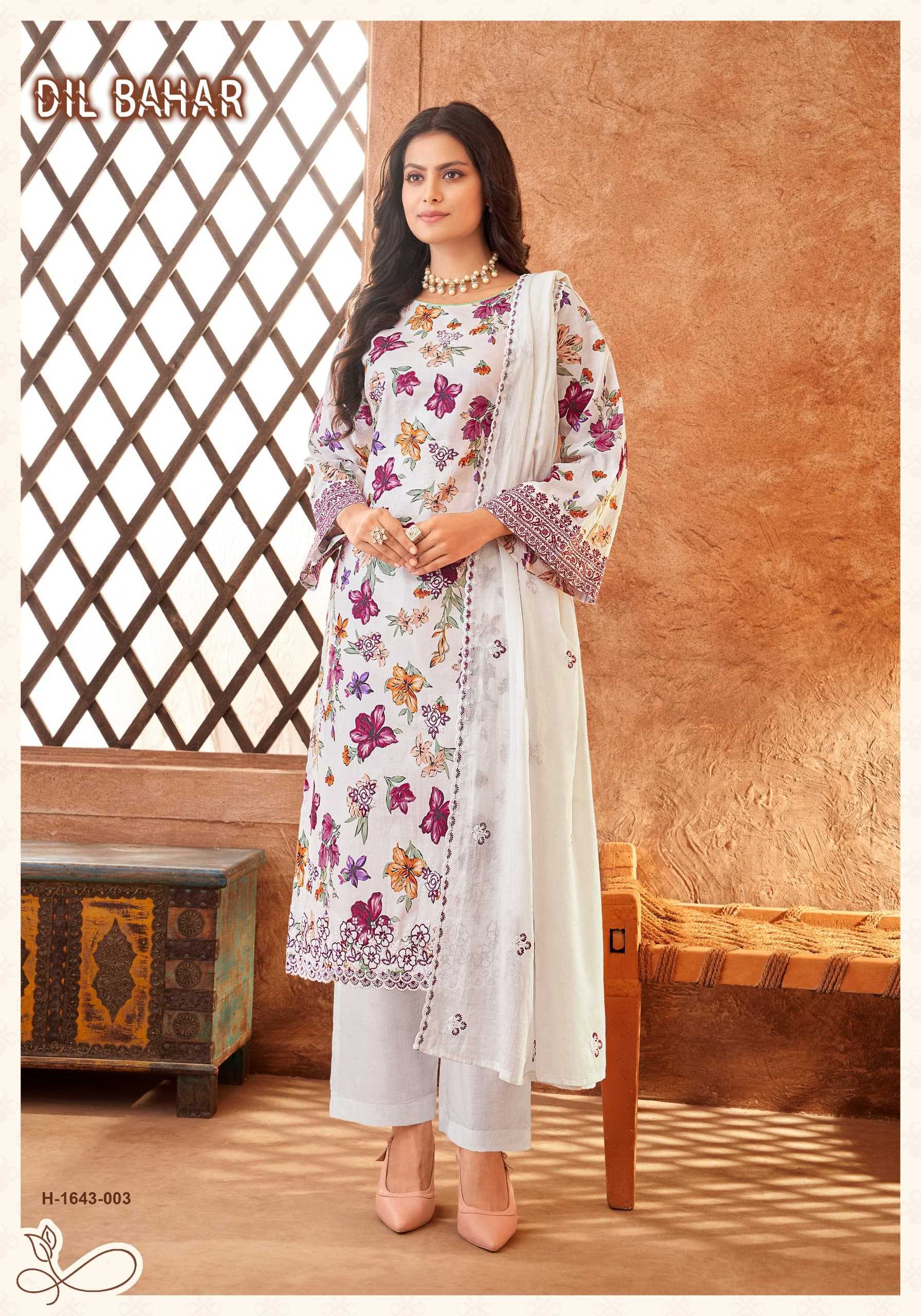 alok dil bahar cambric cotton pretty look pakistani 3pcs dress