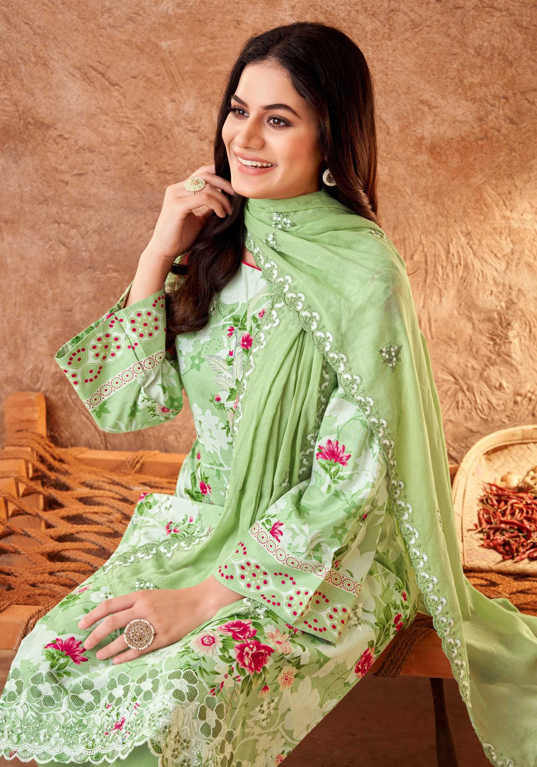 alok dil bahar cambric cotton pretty look pakistani 3pcs dress