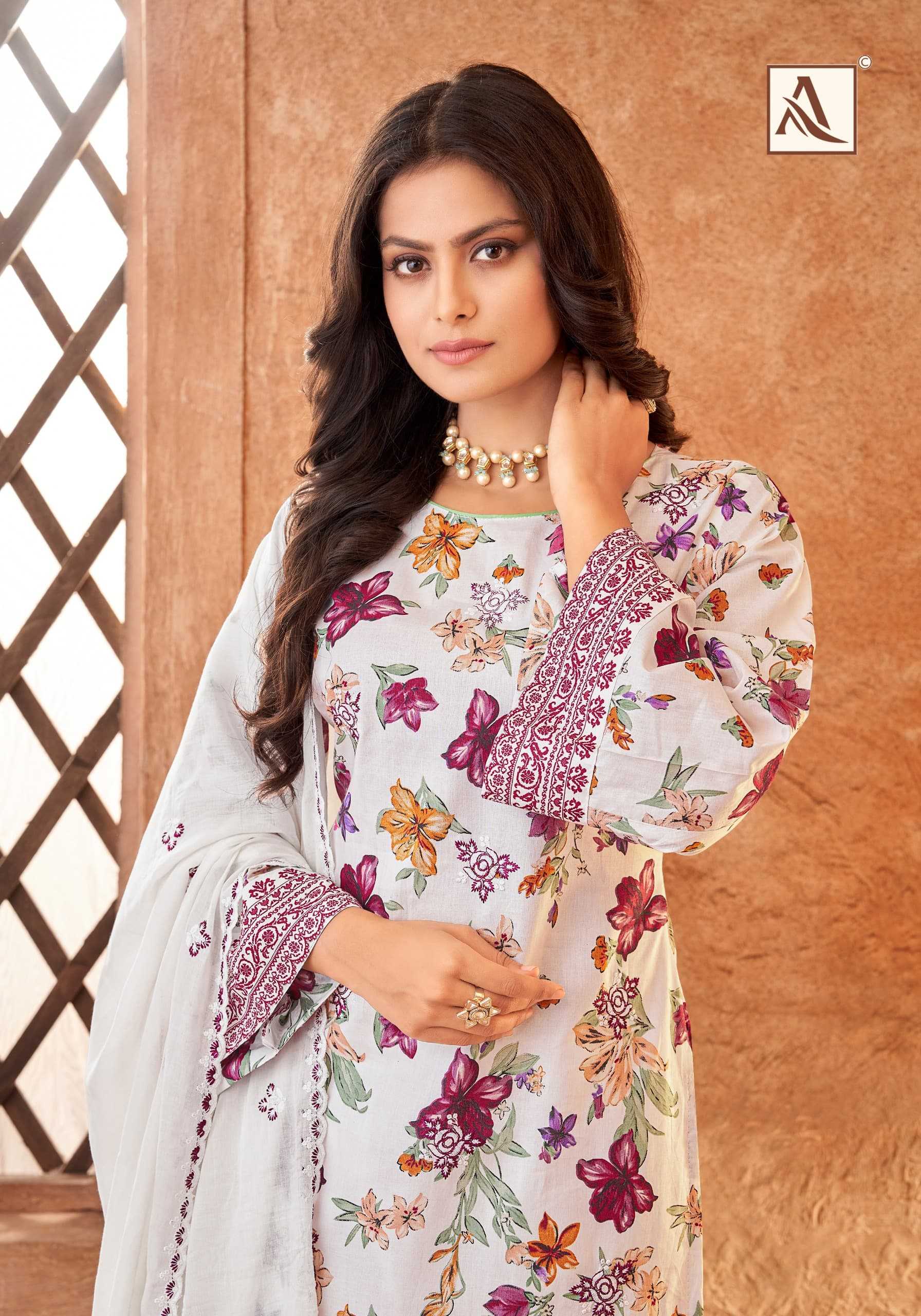 alok dil bahar cambric cotton pretty look pakistani 3pcs dress