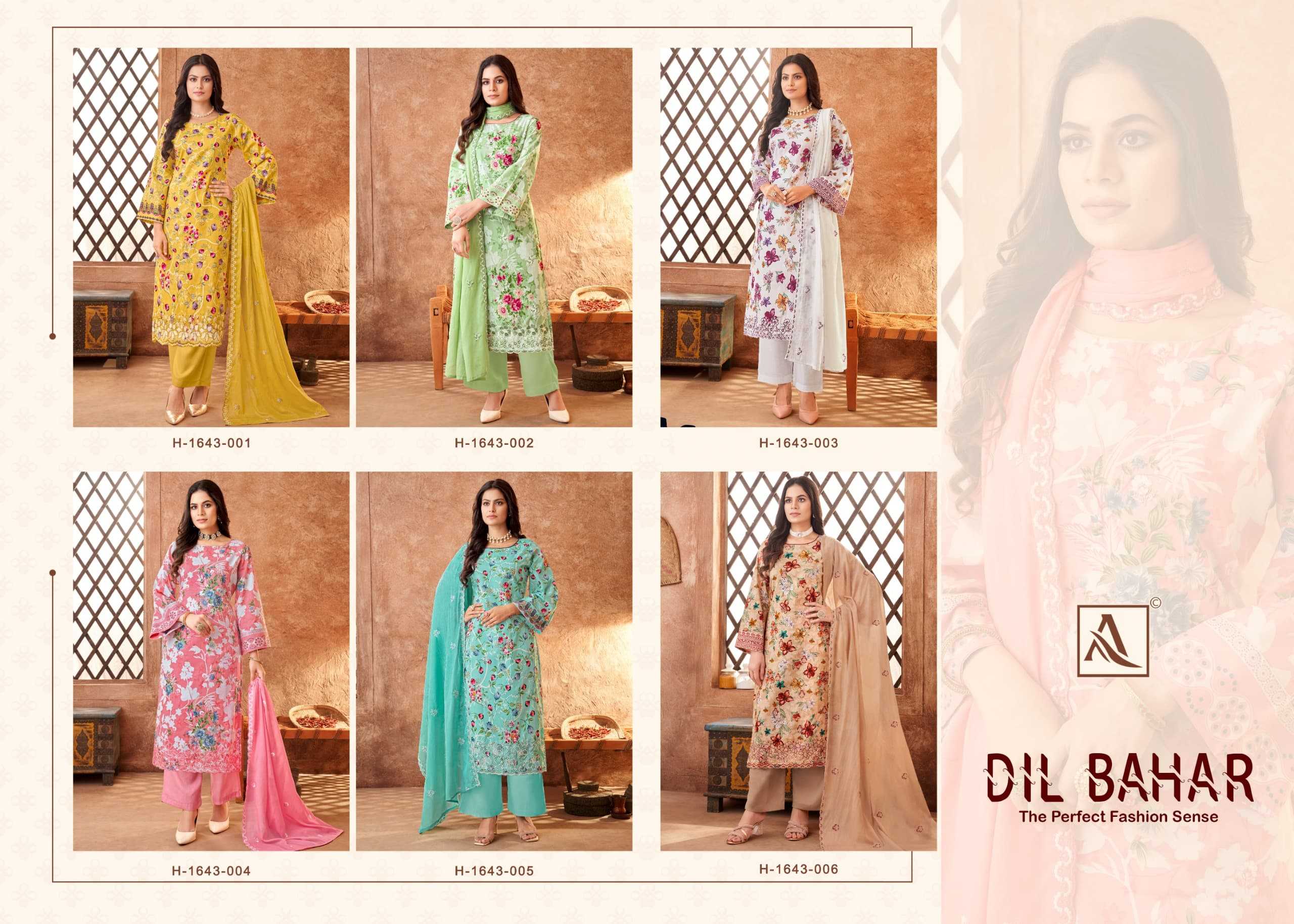 alok dil bahar cambric cotton pretty look pakistani 3pcs dress