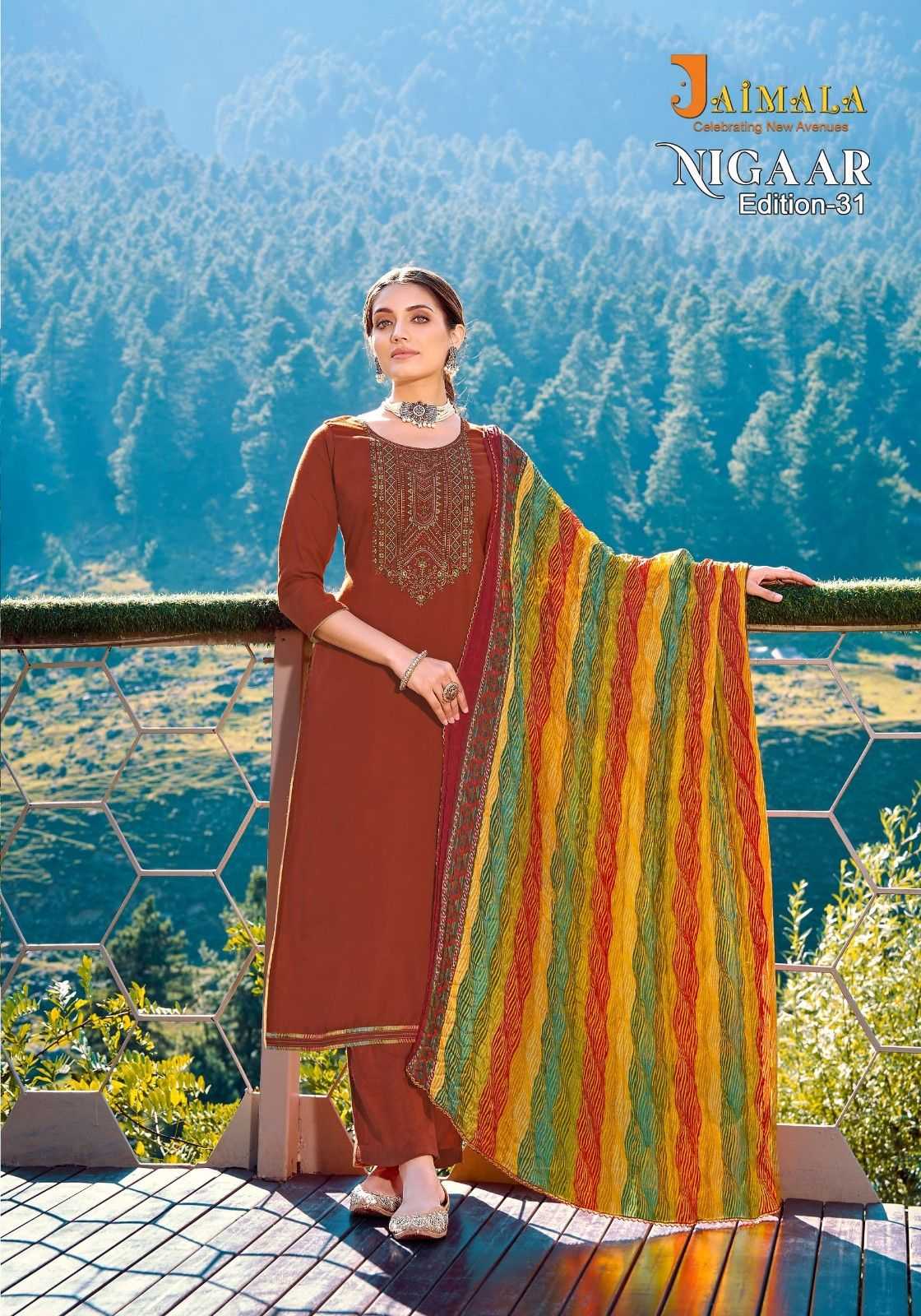 jaimala alok nigaar vol 31 rayon daily wear pakistani dress material