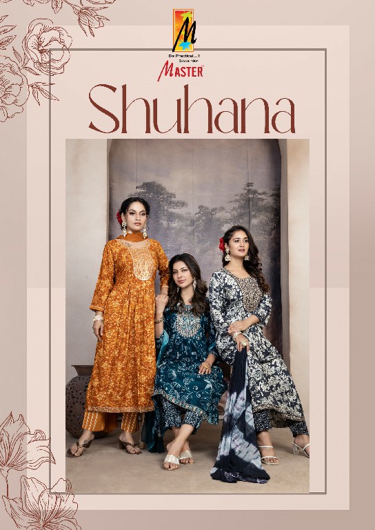 master shuhana rayon print readymade casual flair salwar suit