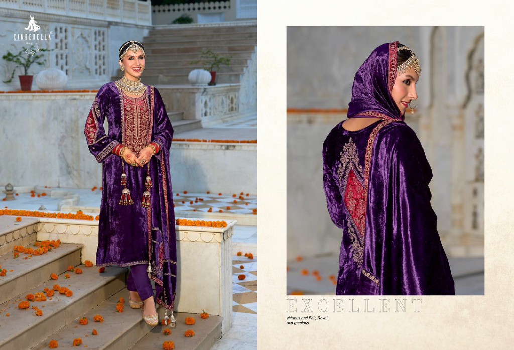 Cinderella Noor-E-Shama Wholesale Pure Viscose Velvet With Work Winter Suits