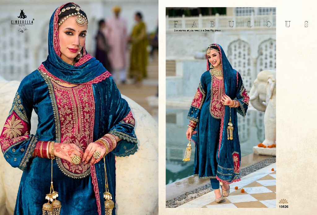 Cinderella Noor-E-Shama Wholesale Pure Viscose Velvet With Work Winter Suits