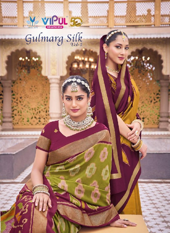 GULMARG SILK VOL 5 BY VIPUL FASHION AMAZING FESTIVE WEAR TRADITIONAL SAREES WHOLESALER