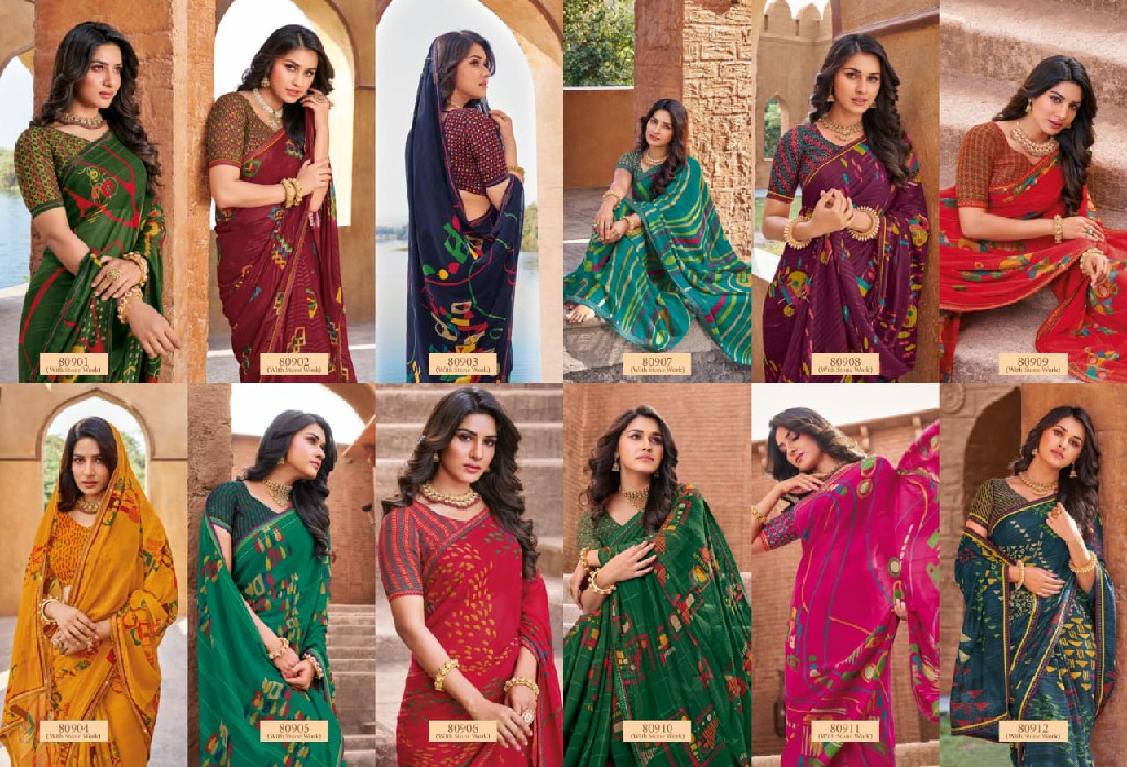 Vipul Sushma Wholesale Georgette Fabrics Ethnic Sarees