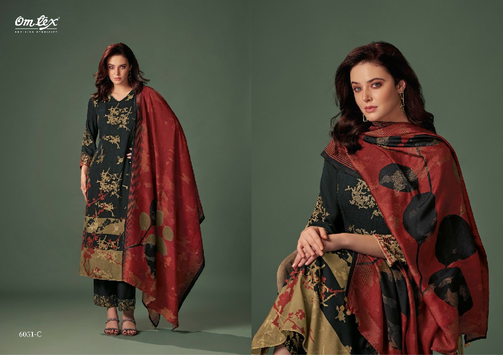 Omtex Ryker Wholesale Pure Pashmina Jacquard Winter Suits