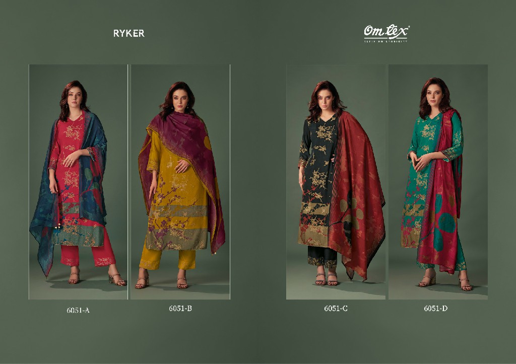 Omtex Ryker Wholesale Pure Pashmina Jacquard Winter Suits