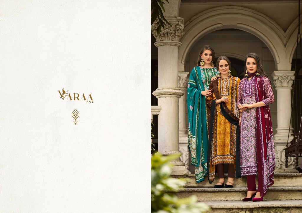 Varaa Fab Aarohi Vol-3 Wholesale Pure Viscose Muslin With Handwork Dress Material