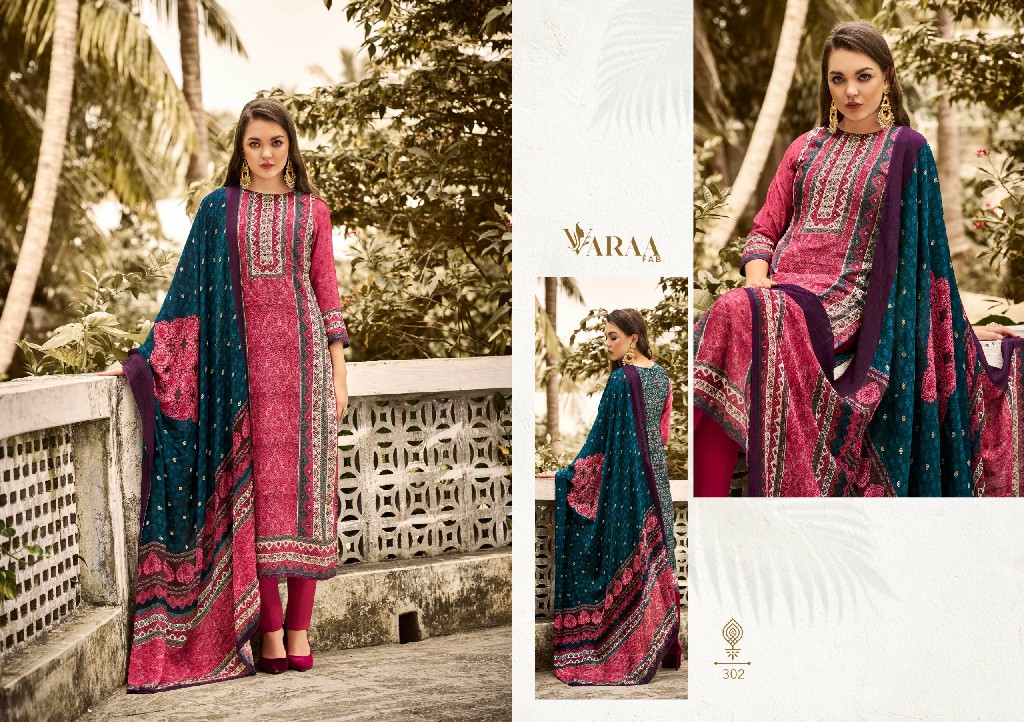 Varaa Fab Aarohi Vol-3 Wholesale Pure Viscose Muslin With Handwork Dress Material