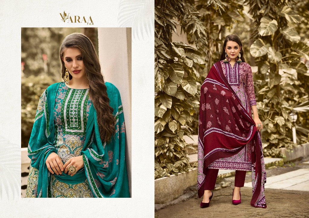 Varaa Fab Aarohi Vol-3 Wholesale Pure Viscose Muslin With Handwork Dress Material