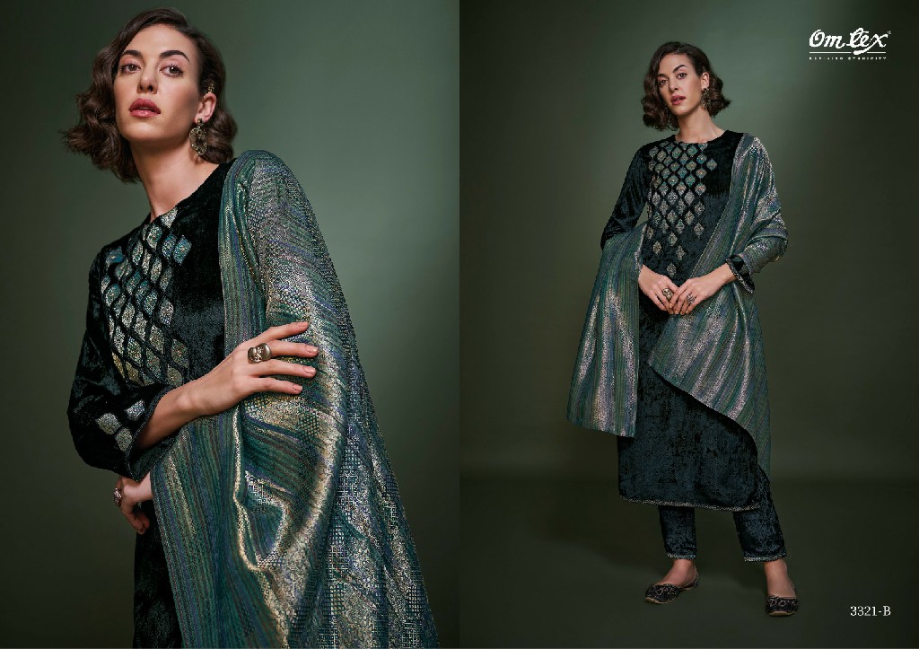 Omtex Aayat Vol-3 Wholesale Pure Viscose Velvet With Hand Work Winter Suits