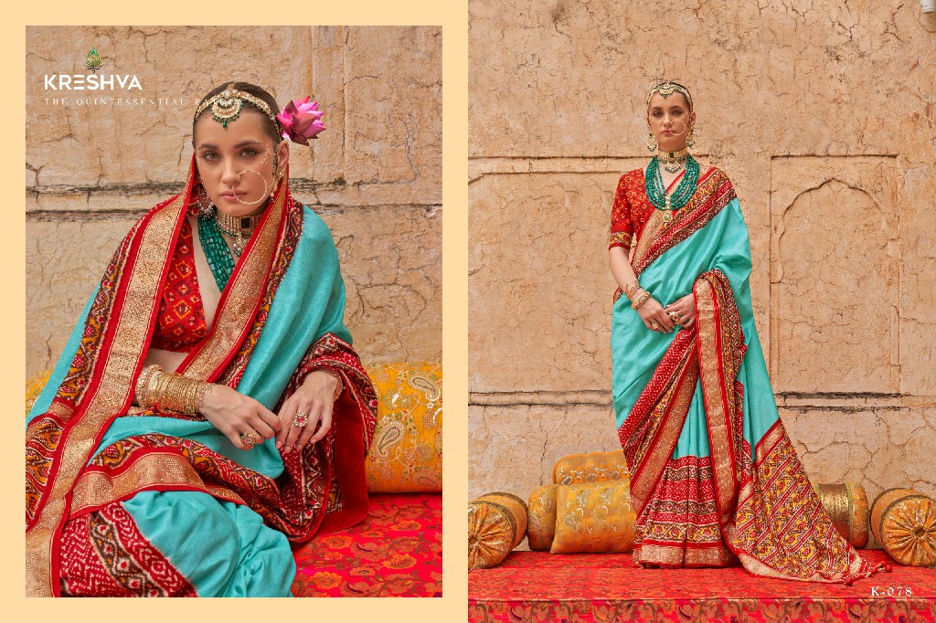 Kreshva Yug Patola Wholesale Poly Viscose Silk Designer Sarees