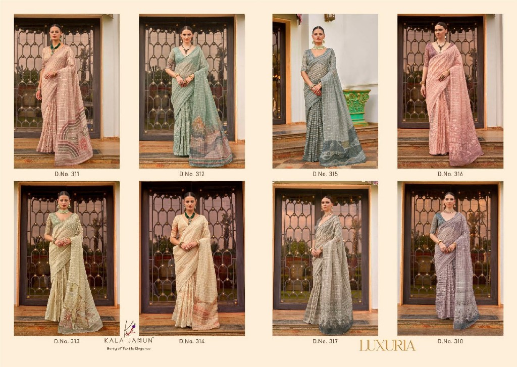 luxuria by kala jamun 3001- 3008 tissue jari work best saree online