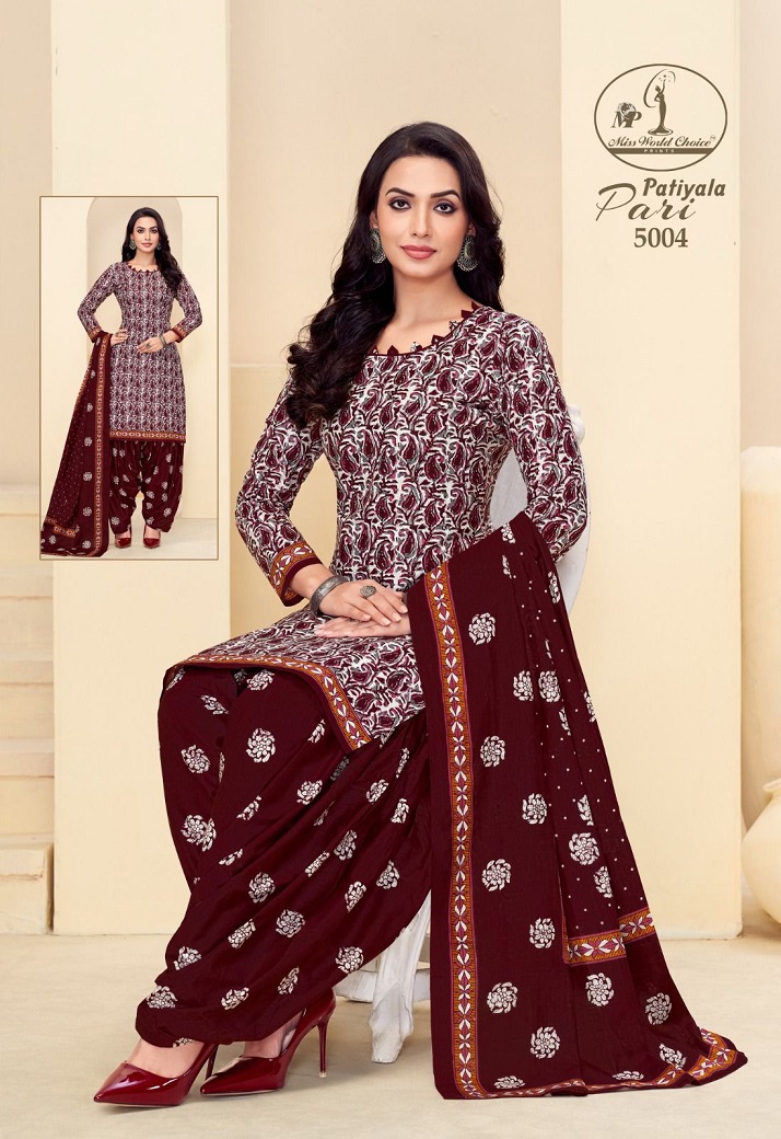 Miss World Choice Patiyala Pari Vol-5 Wholesale Cotton Printed Dress Material