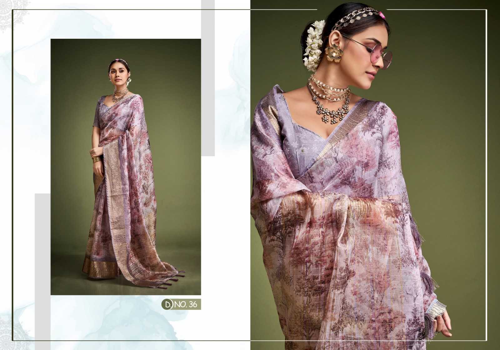 jalsa by kala jamun 36-39 series stylish organza crush saree