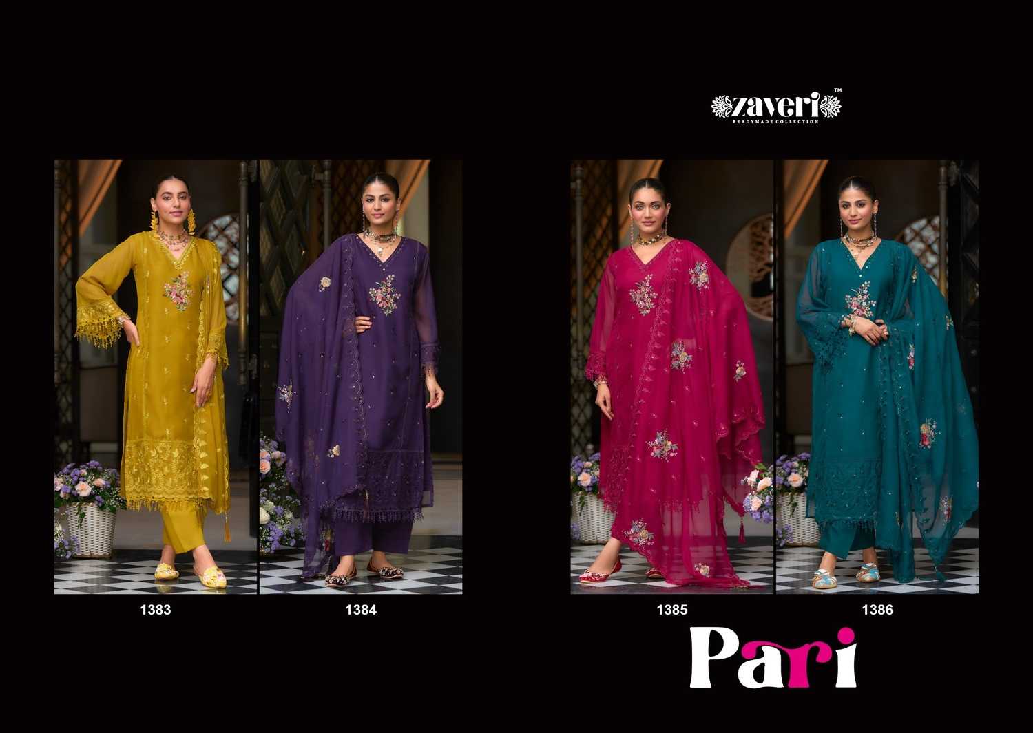 pari by zaveri organza readymade original pakistani salwar suit