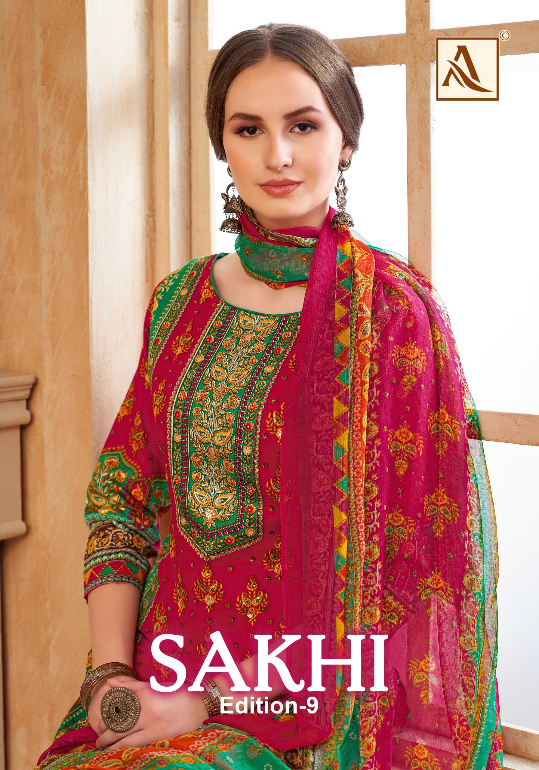 sakhi vol 9 by alok zam cotton fancy daily wear pakistani suit