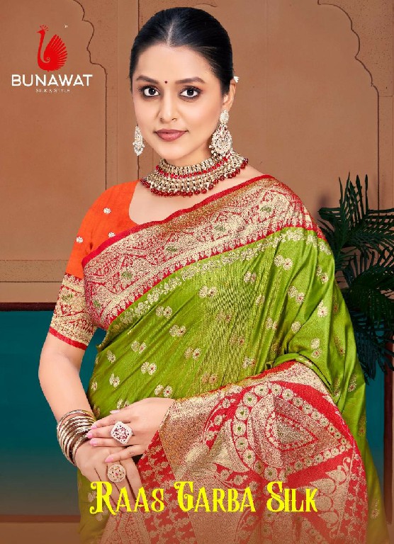 bunawat raas garba silk wedding festival wear silk fabric saree collection