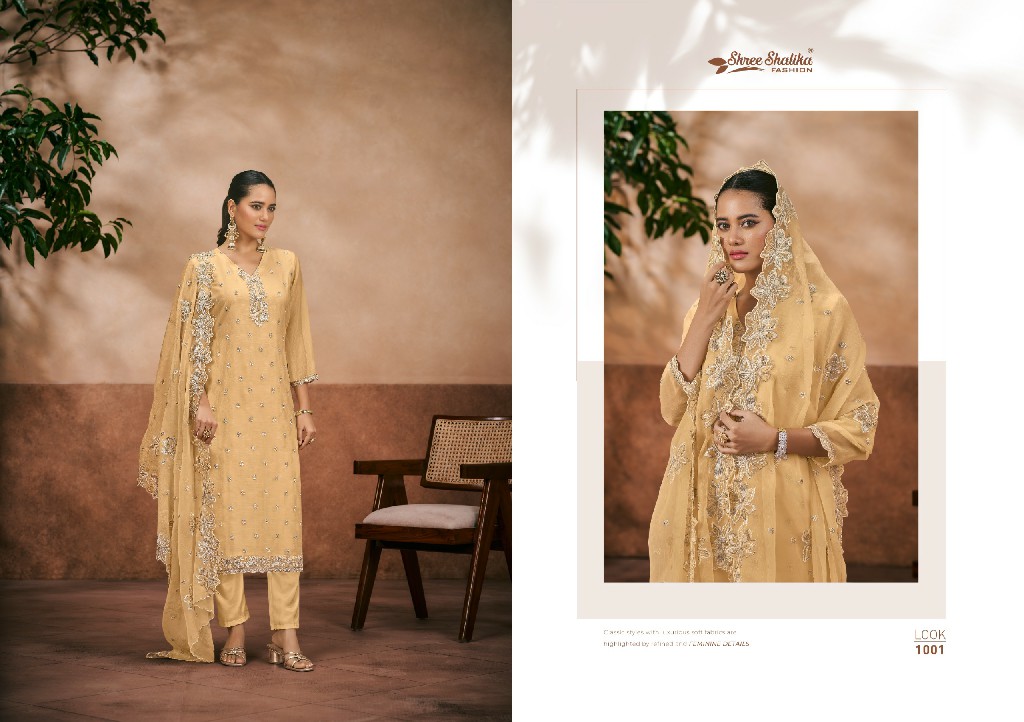 Shree Shalika Ruhaani Wholesale Soft Organza Straight Salwar Suits