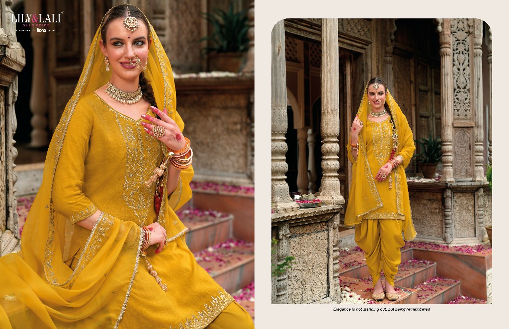 Lily And Lali Real Tulip Wholesale VIscose On Embroidery Top With Bottom And Dupatta