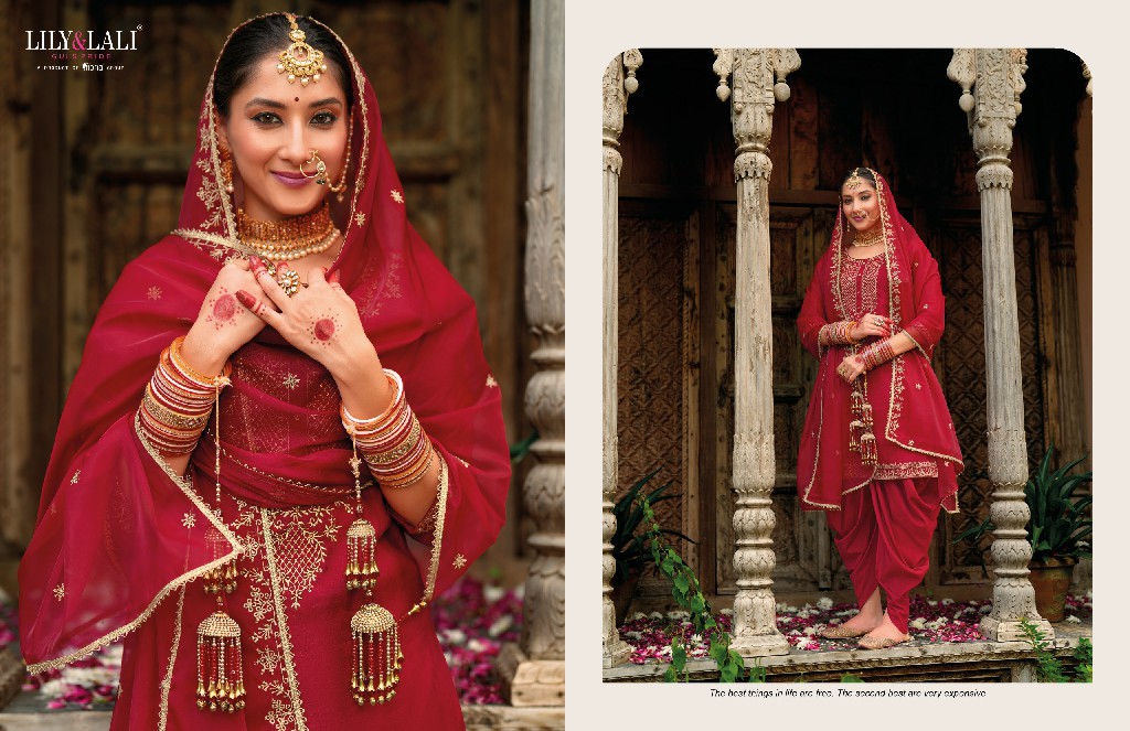 Lily And Lali Real Tulip Wholesale VIscose On Embroidery Top With Bottom And Dupatta
