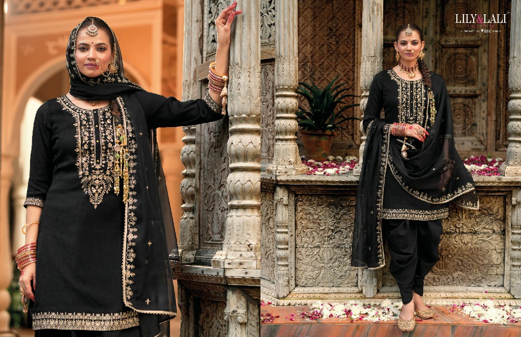Lily And Lali Real Tulip Wholesale VIscose On Embroidery Top With Bottom And Dupatta