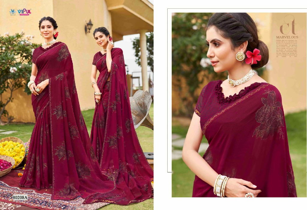 Vipul Sajeeli Wholesale Georgette Fabrics Ethnic Sarees