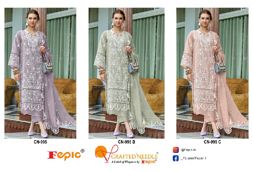 Fepic Crafted Needle CN-995 Wholesale Readymade Indian Pakistani Suits