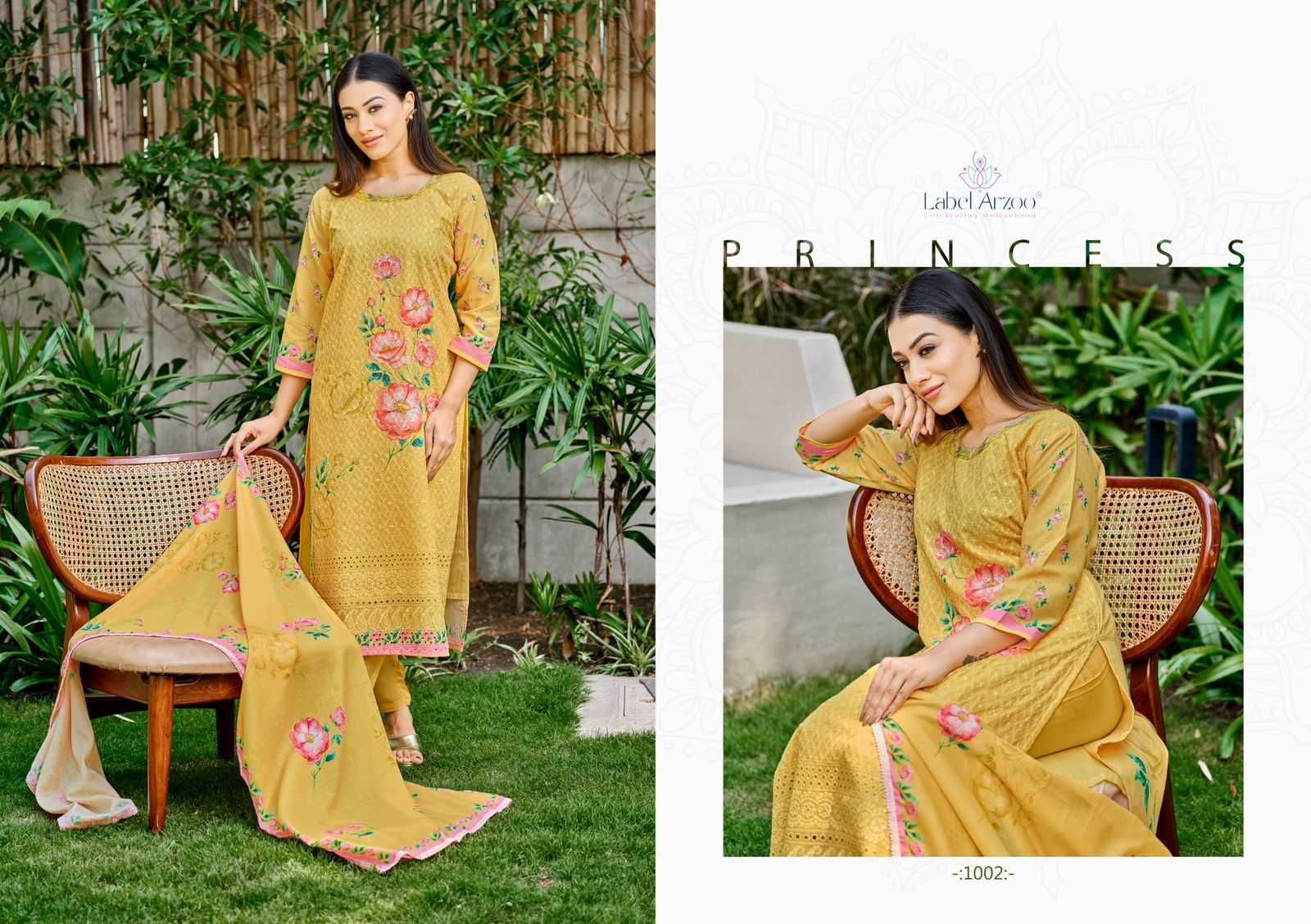 label arzoo rubaish phurshat bhag 1 fully stitch lucknowi cotton 3pcs dress