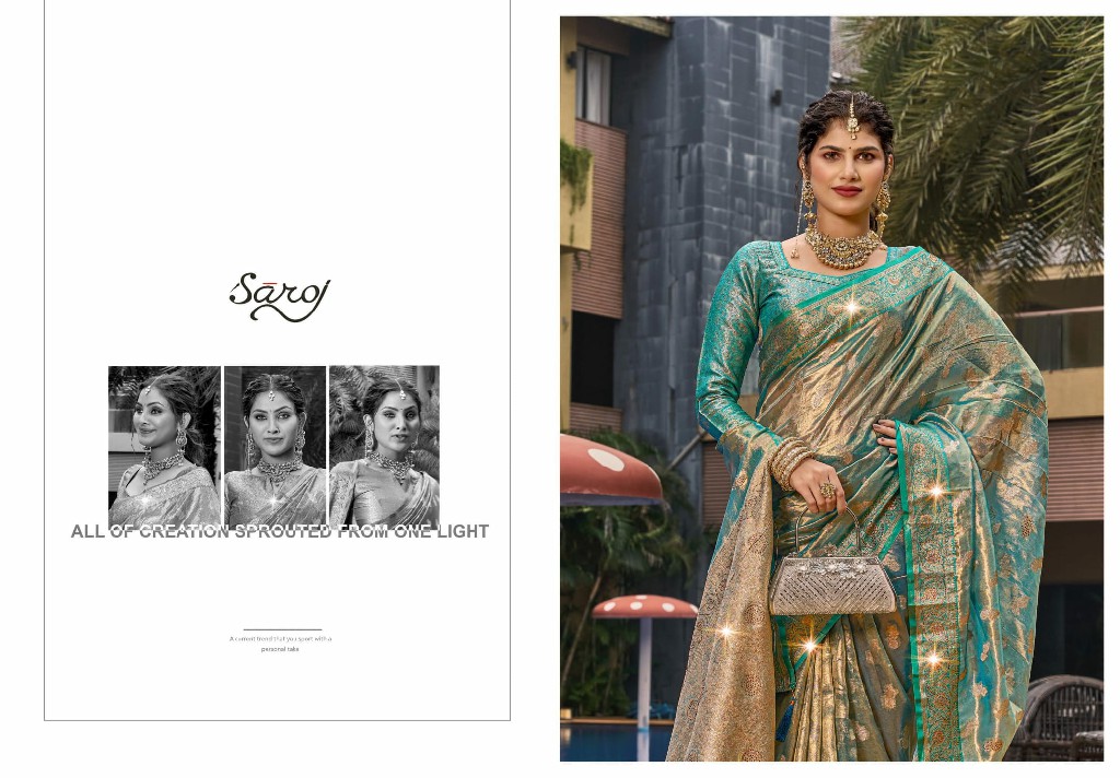 Saroj Lilly Tissue Saroski Vol-2 Wholesale Jari Tissue Swaroski Work Sarees