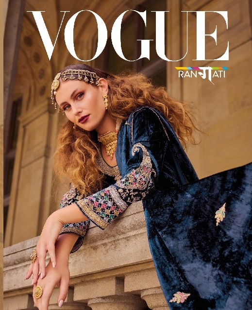 Rangati Vogue Wholesale Plush Velvet Designer Embroidery Winter Suits