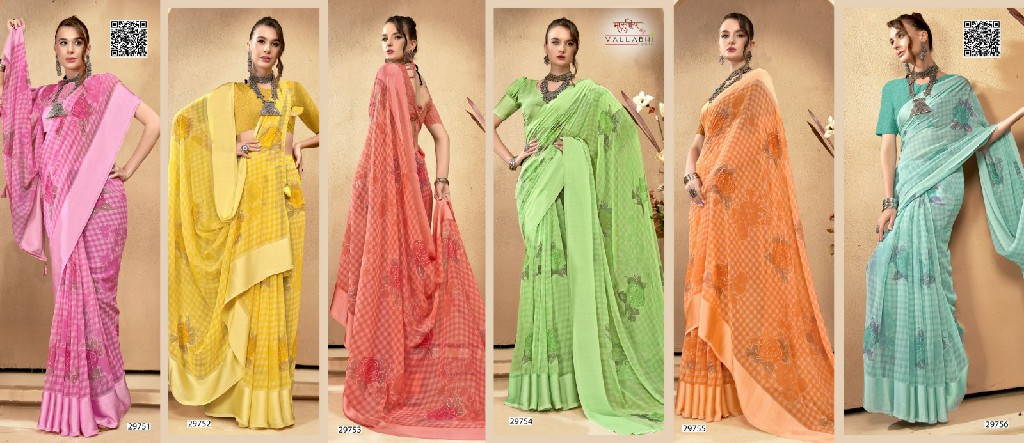 Vallabhi Gaurisha Vol-3 Wholesale Georgette Fabrics Indian Sarees