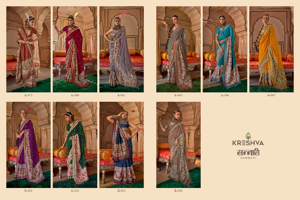 Kreshva Sannari Wholesale Poly Viscose Silk Party Wear Sarees