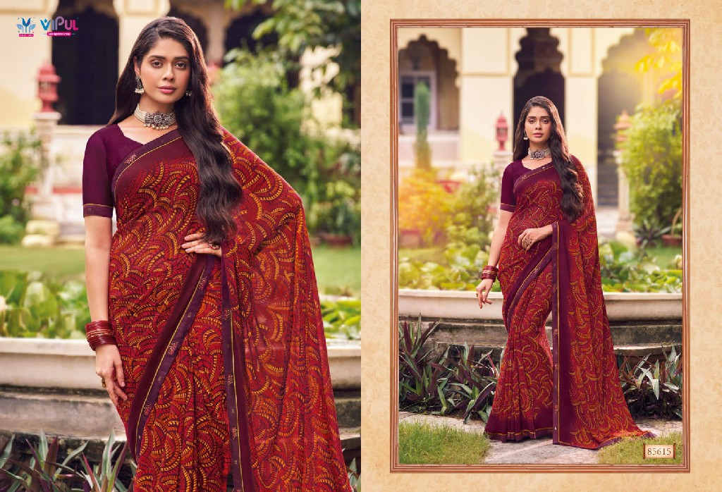 Vipul Tulsi Vol-9 Wholesale Georgette Fabrics Ethnic Sarees