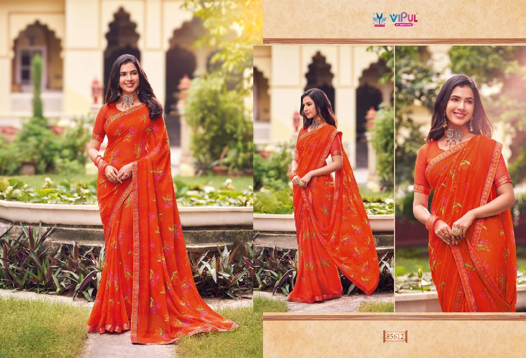 Vipul Tulsi Vol-9 Wholesale Georgette Fabrics Ethnic Sarees