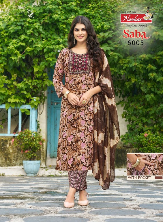 Navkar Saba Vol-6 Wholesale Embroidery Work Kurti With Pant And Dupatta