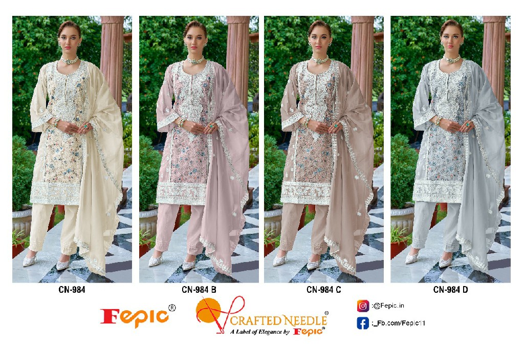 Fepic Crafted Needle CN-984 Wholesale Readymade Indian Pakistani Suits