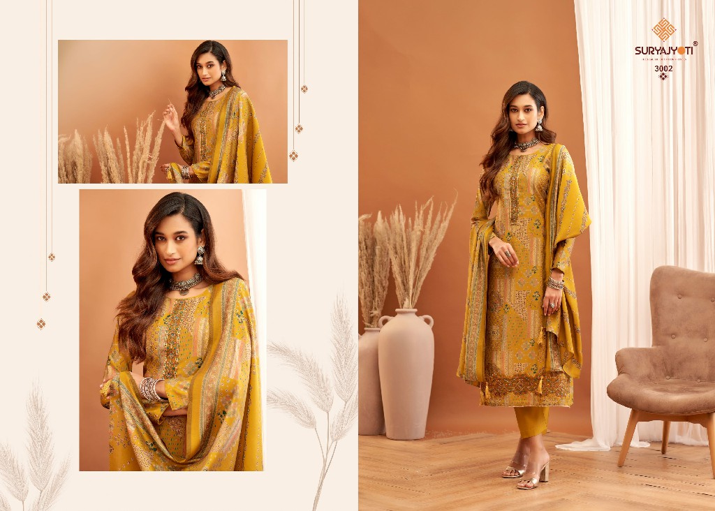 Suryajyoti Kanika Vol-3 Wholesale Pure Modal With Neck Work Dress Material