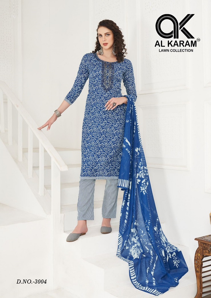 Al Karam Heritage Vol-3 Wholesale Self Embroidery Dress Material