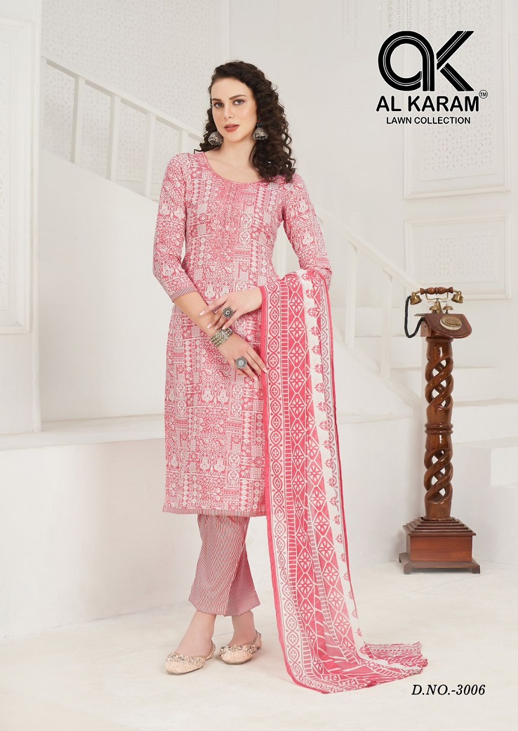 Al Karam Heritage Vol-3 Wholesale Self Embroidery Dress Material