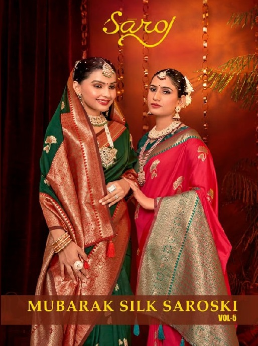 Saroj Mubarak Silk Saroski Vol-5 Wholesale Silk With Heavy Banarasi Sarees