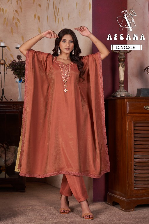 Afsana Kaftan D.no 216 Wholesale Kaftan With Pant Combo