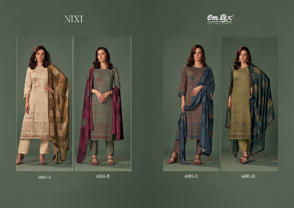 Omtex Nixi Wholesale Pure Pashmina With Handwork Winter Suits