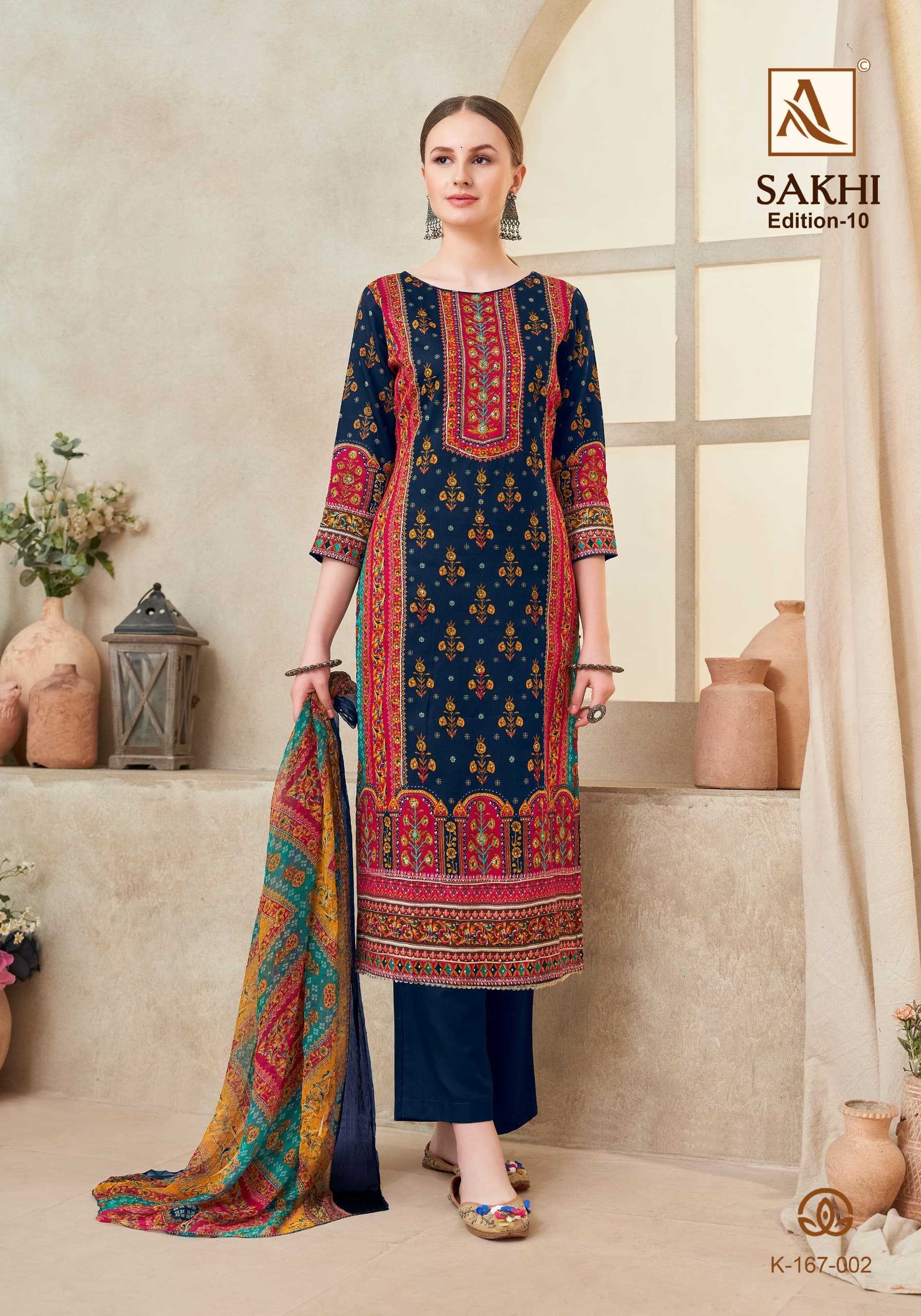 alok sakhi vol 10 zam discharge print modern pakistani dress material