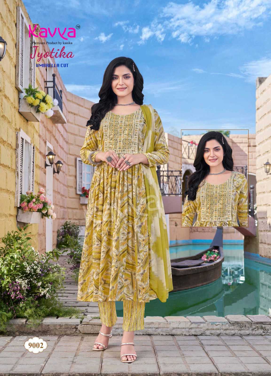 KAVYA JYOTIKA VOL 9 UMBRELLA CUT FOIL PRINT READYMADE SALWAR SUIT