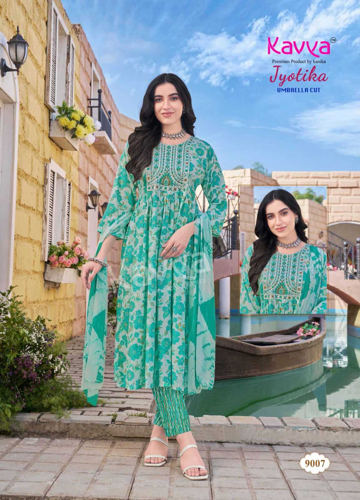KAVYA JYOTIKA VOL 9 UMBRELLA CUT FOIL PRINT READYMADE SALWAR SUIT