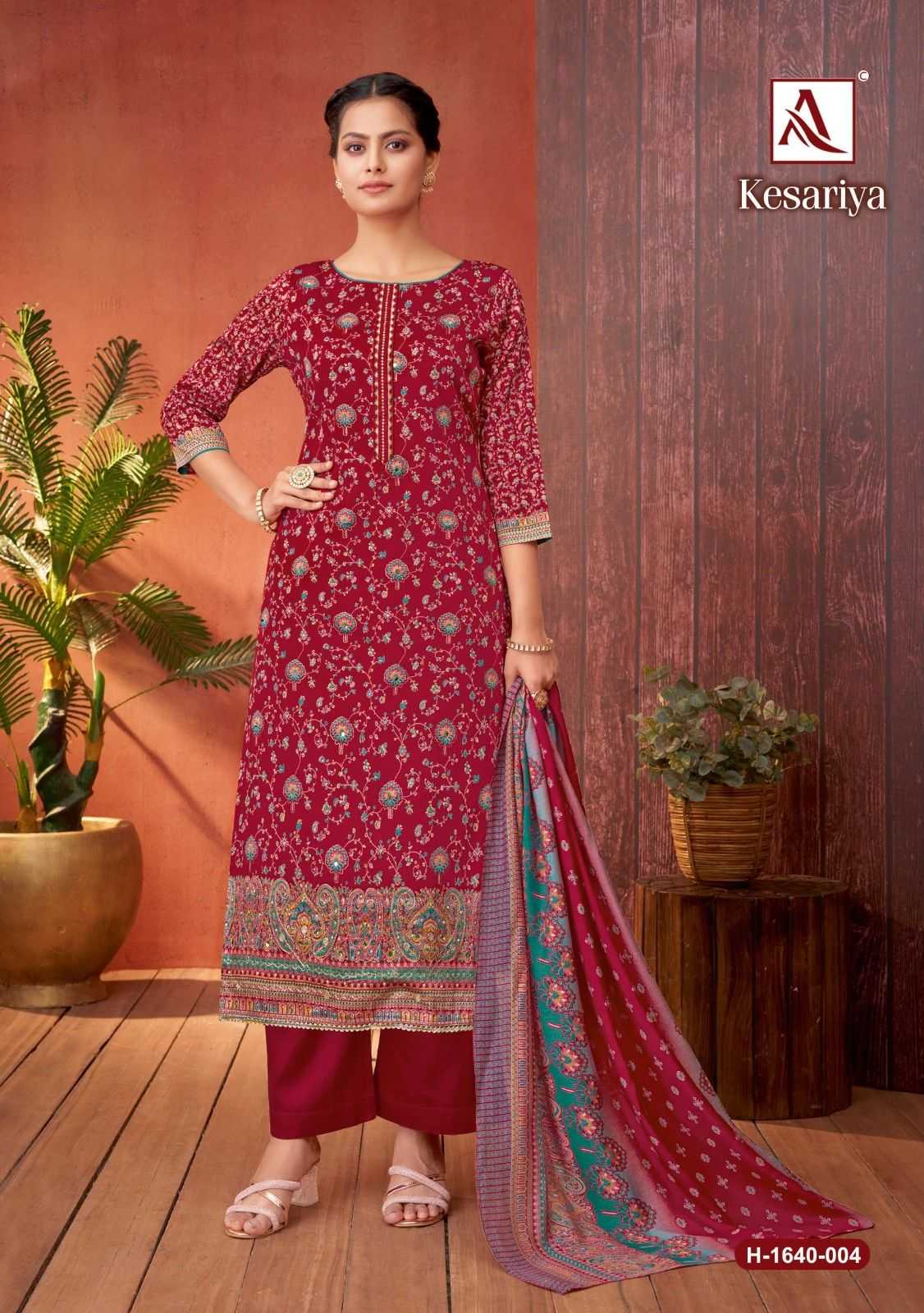 kesariya by alok discharge print modern pakistani unstitch salwar suit