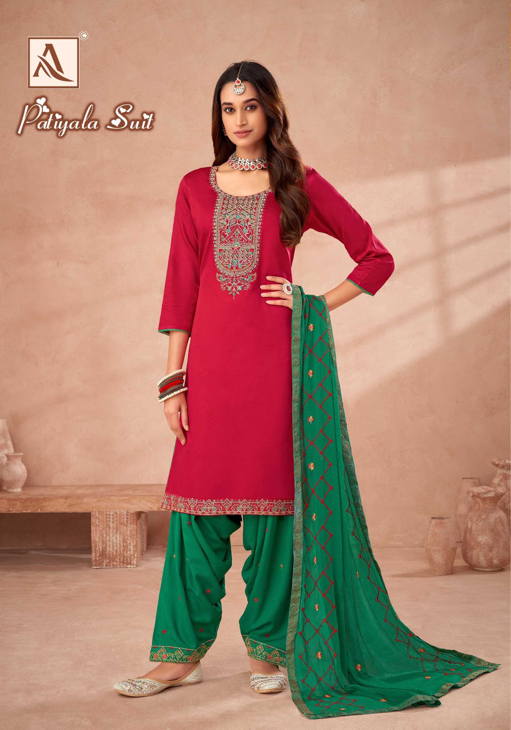 patiyala suit by alok zam cotton attractive look dress material supplier