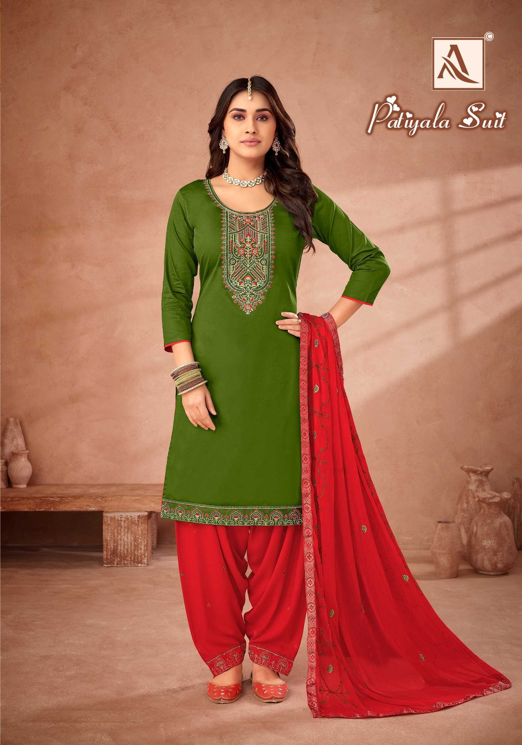 patiyala suit by alok zam cotton attractive look dress material supplier